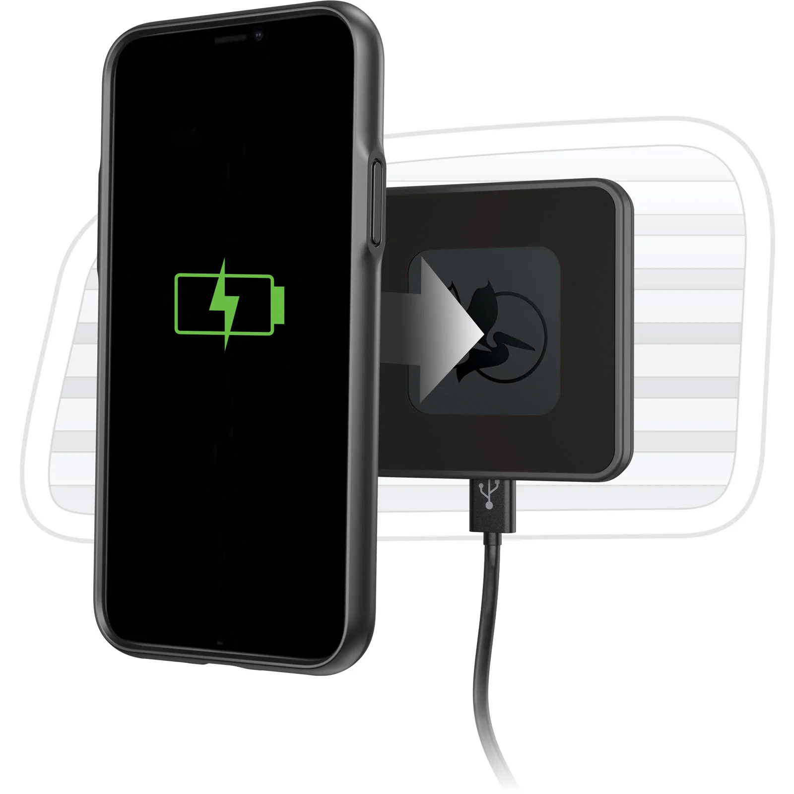 Protector Case + EMS Car Charger for Apple iPhone 11 Pro Max - Black - Image 3